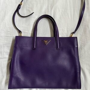 Authentic Prada Saffiano handbag with crossbody strap